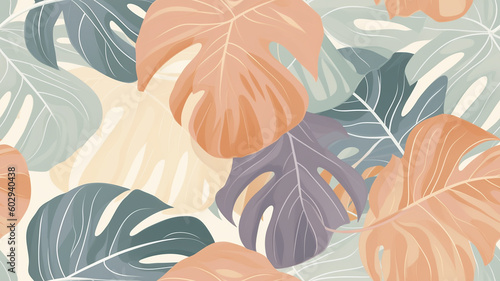 seamless pattern with monstera
