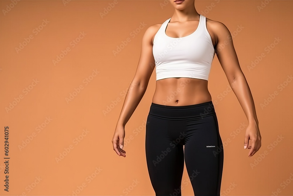 Fitness slim body of fit woman (Ai generated) - obrazy, fototapety, plakaty 