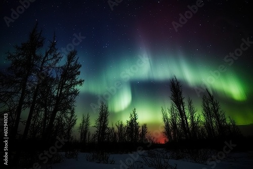 Aurora, natural phenomena landscape (Ai generated) © thesweetsheep