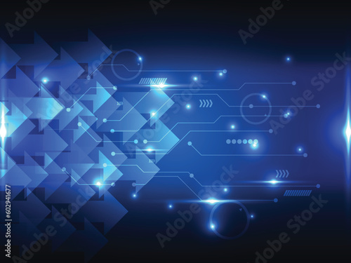 abstract blue power cyber digital technology futuristic background