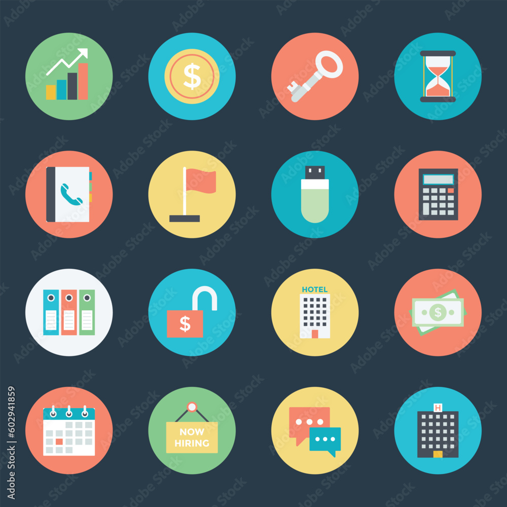 Set of Business Flat Circular Icons Set of Business Flat Circular Icons