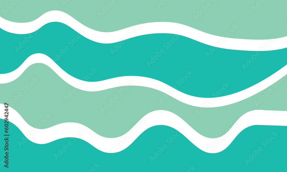 Fototapeta premium Wavy Green Background with color lines. Different shades and thickness for banner, post, background, wallpaper, Eps 10