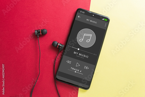 Music player in phone, wireless headphones and phone