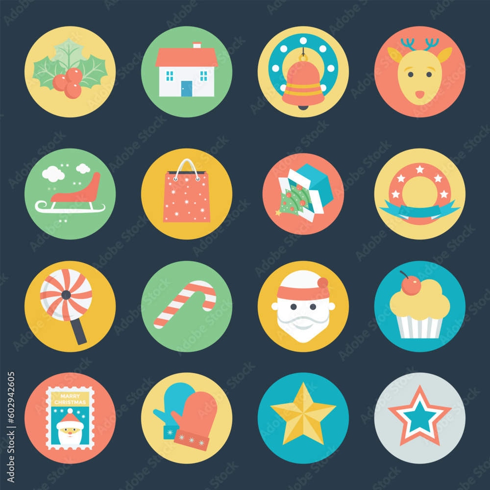 Christmas Festival Icons Set in Flat Style
Christmas Festival Icons Set in Flat Style