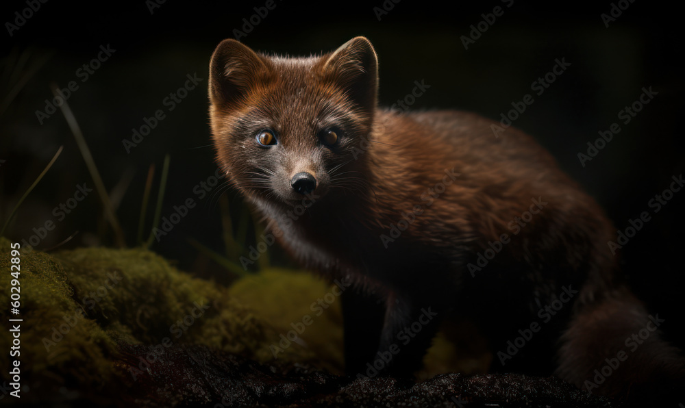 photo of marten (mammal) in its natural habitat. Generative AI photo of marten (mammal) in its natural habitat. Generative AI