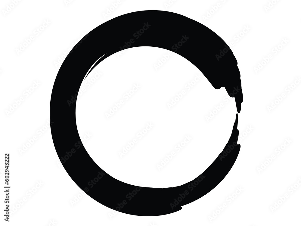Grunge circle made of black paint.Grunge circle made of black ink using art brush. Grunge circle made of black paint.Grunge circle made of black ink using art brush.