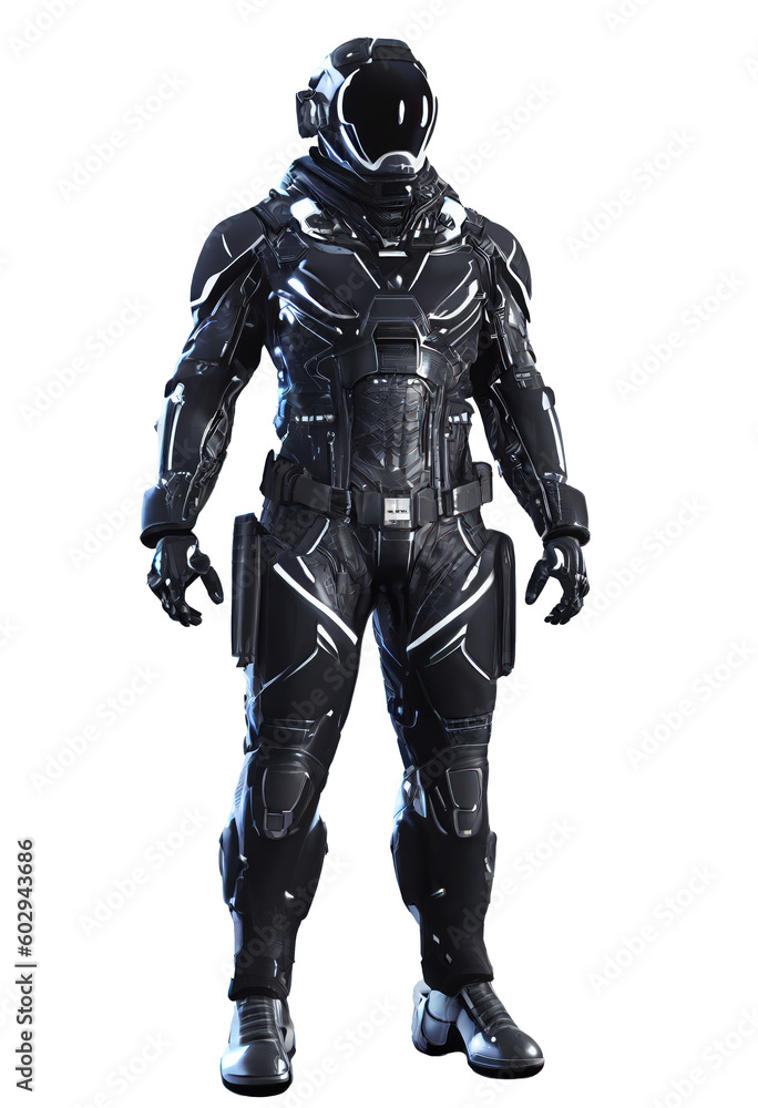 Space suits isolated on transparent background. Ai generated. Space suits isolated on transparent background. Ai generated.