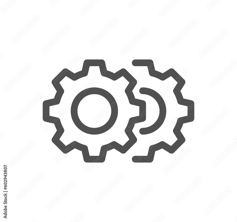 Gear related icon outline and linear symbol.
Gear related icon outline and linear symbol.