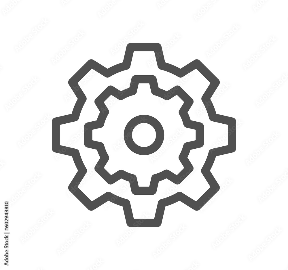 Gear related icon outline and linear symbol.
Gear related icon outline and linear symbol.