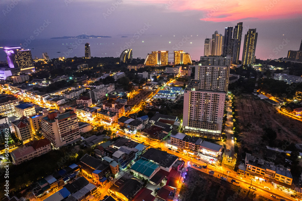Aerial view of Pattaya, Bang Lamung District, Chon Buri, Thailand Aerial view of Pattaya, Bang Lamung District, Chon Buri, Thailand