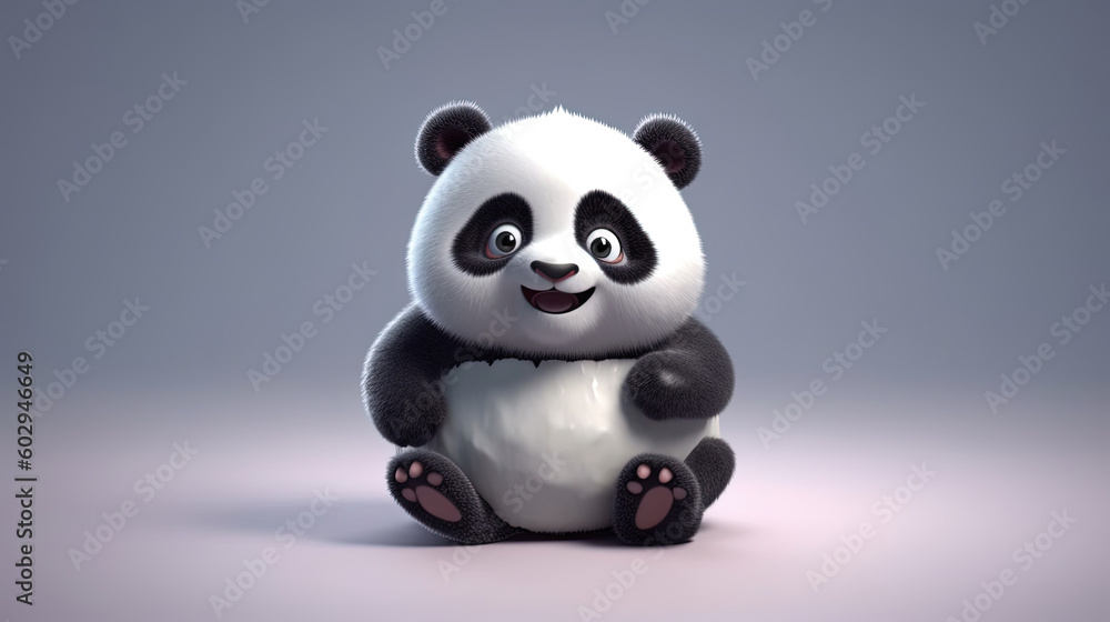 3d illustration of a funny cute panda 3d illustration of a funny cute panda