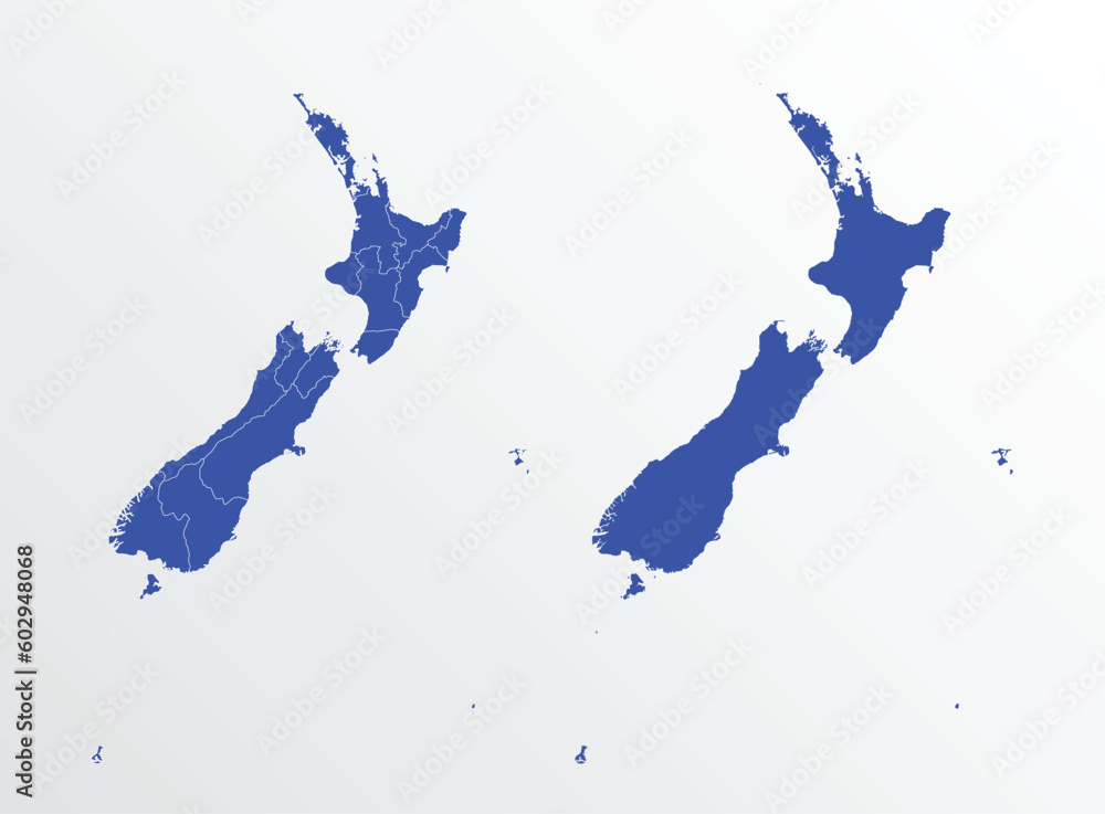 New Zealand map vector illustration. blue color on white background