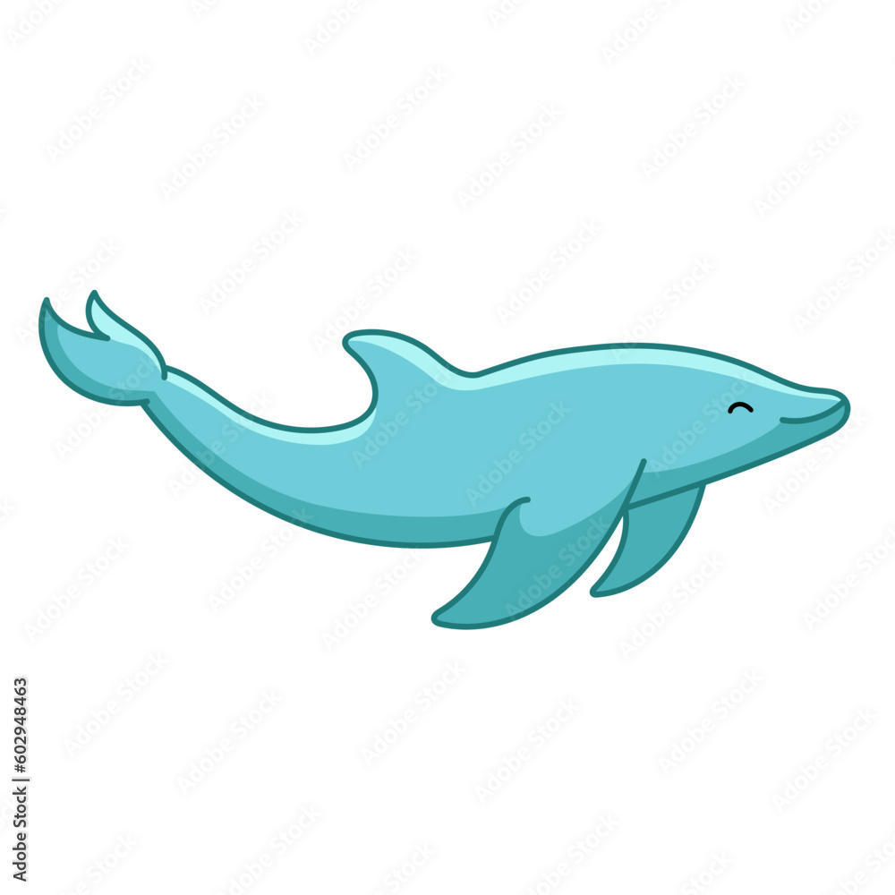 Dolphin underwater marine animal character for kids game or education Dolphin underwater marine animal character for kids game or education