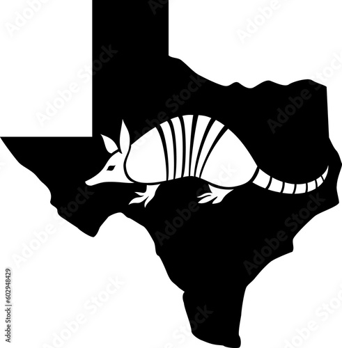 Texas map and armadillo animal PNG illustration