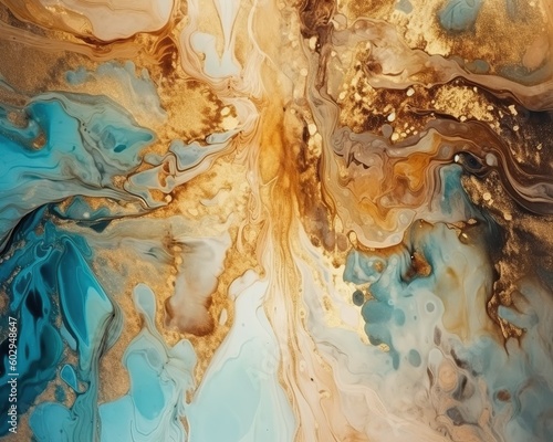 Natural luxury abstract fluid art painting in alcohol ink technique. Abstract background. Generative AI