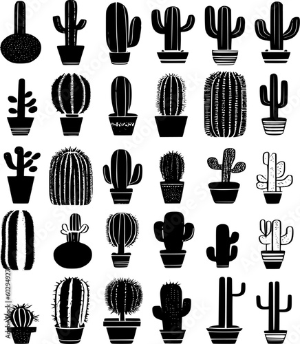 I used the mix cactus icon vector set to create a black and white and unique design for my desert-themed project.