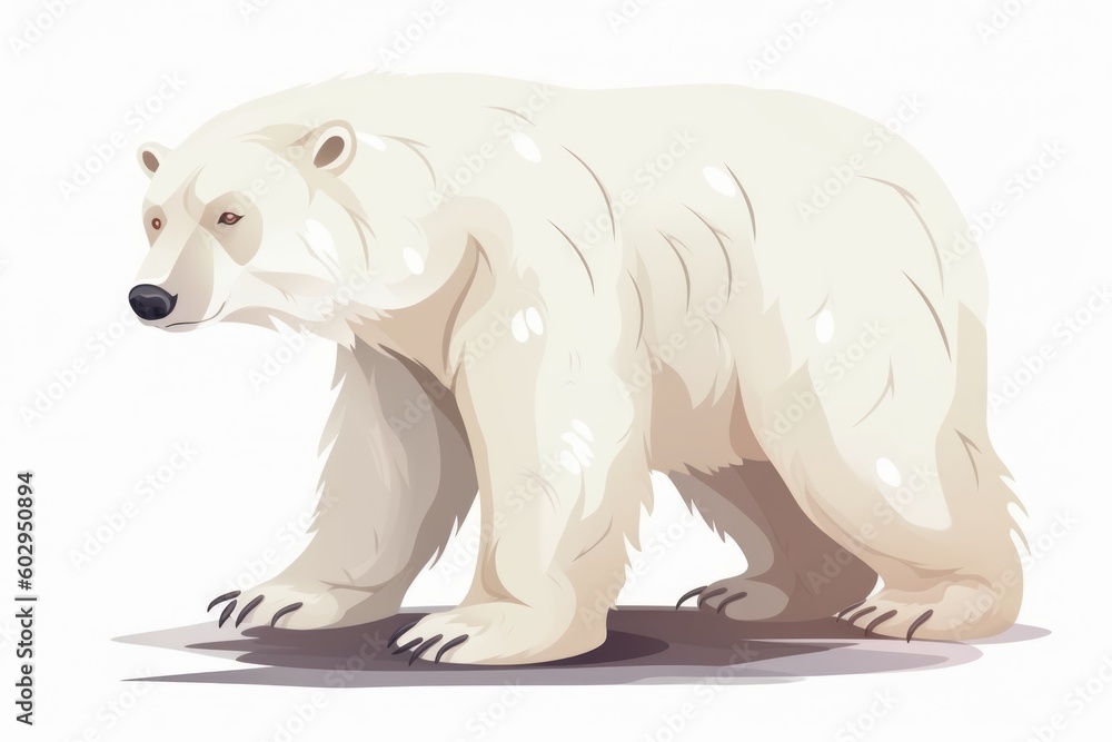 A polar bear is standing on a white background. Generative AI A polar bear is standing on a white background. Generative AI
