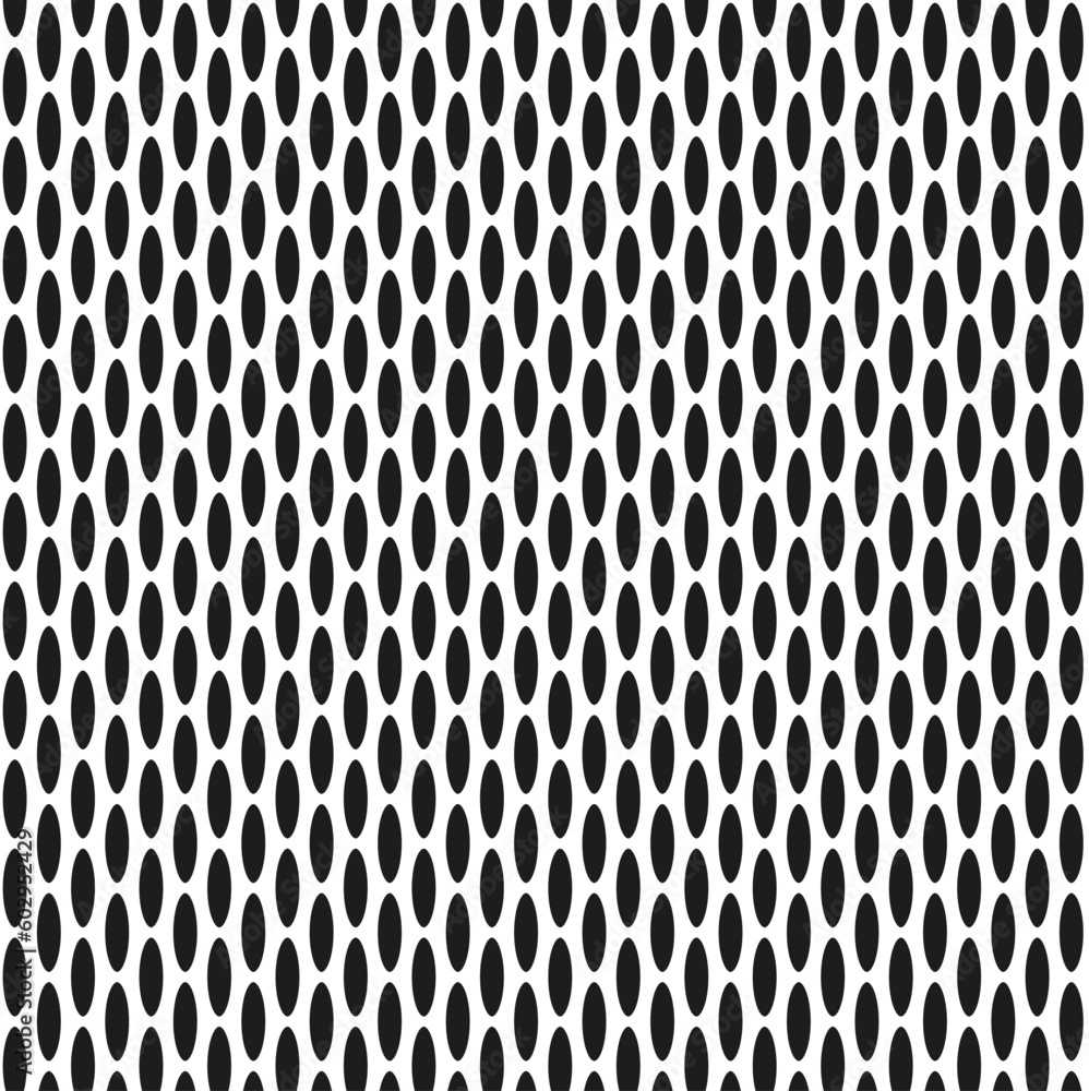 Seamless vector abstract geometric texture in the form of black ovals on a white background