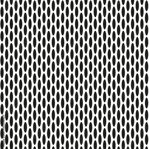 Seamless vector abstract geometric texture in the form of black ovals on a white background