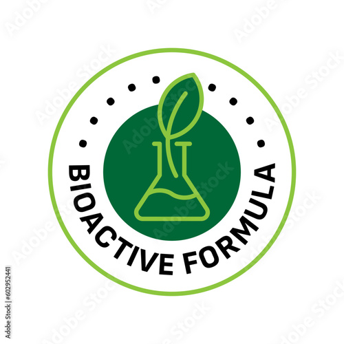 BioActive product formula recipe vector icon logo badge