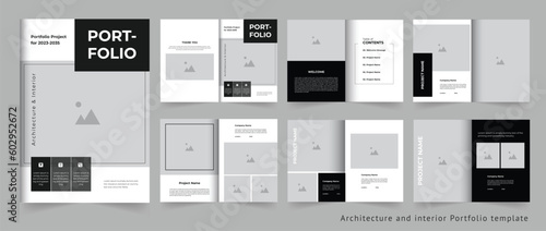 Architecture and interior portfolio layout design or real estate portfolio or project portfolio