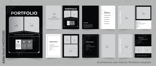 Architecture portfolio layout design or interior design portfolio