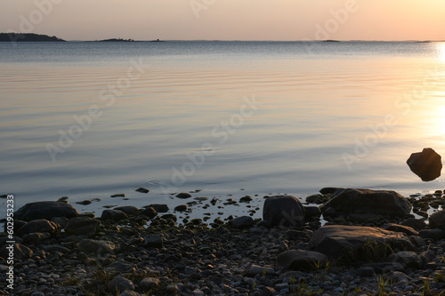 Peaceful scenery in the archipelago in Finland in summer