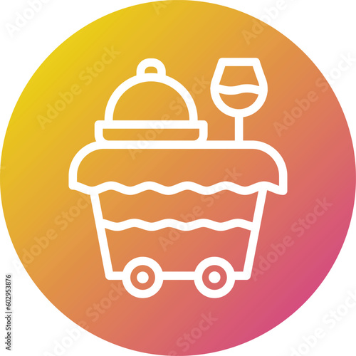 Food trolley Vector Icon Design Illustration