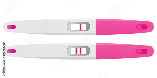 Pink pregnancy test icon, vector, illustration, symbol