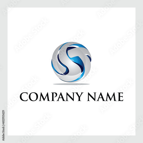Abstract sphere logo design for business and corporate branding with modern style and elegance