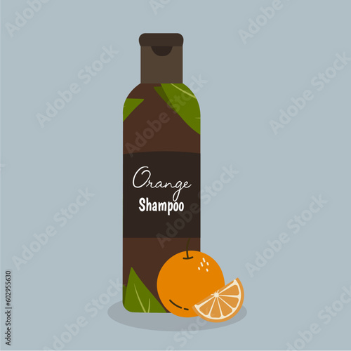 Illustration Shampoo With Orange