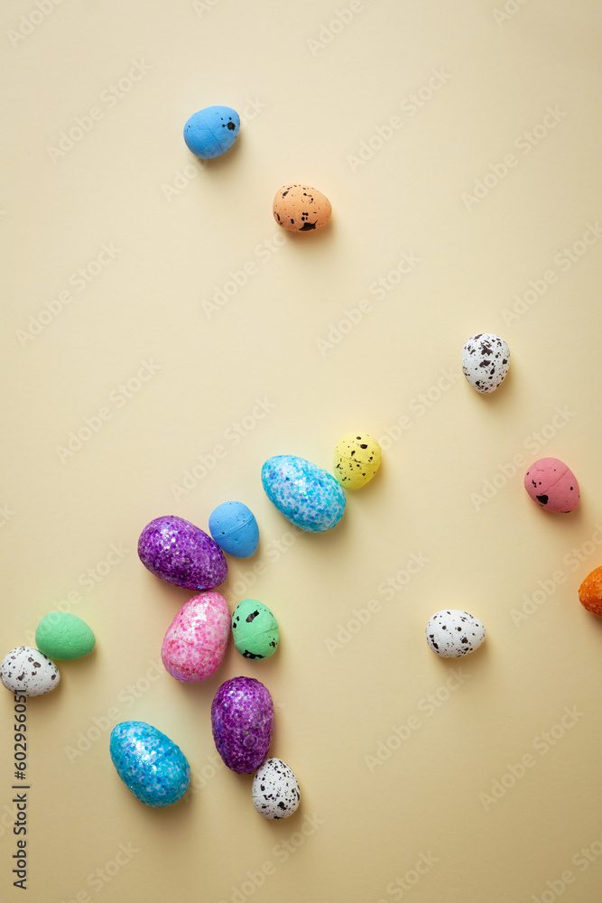 Easter decoration small eggs holiday background Easter decoration small eggs holiday background
