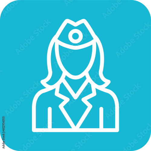 Flight attendant Vector Icon Design Illustration