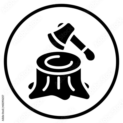 deforestation glyph icon