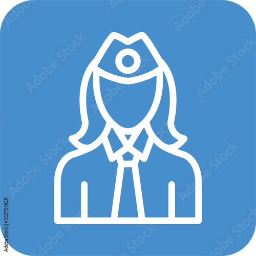 Air hostess Vector Icon Design Illustration