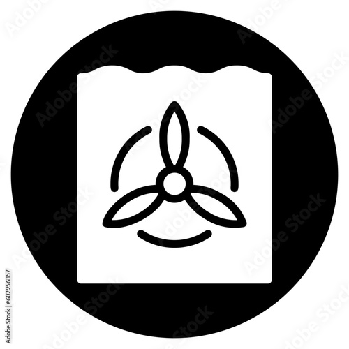 tidal power glyph icon