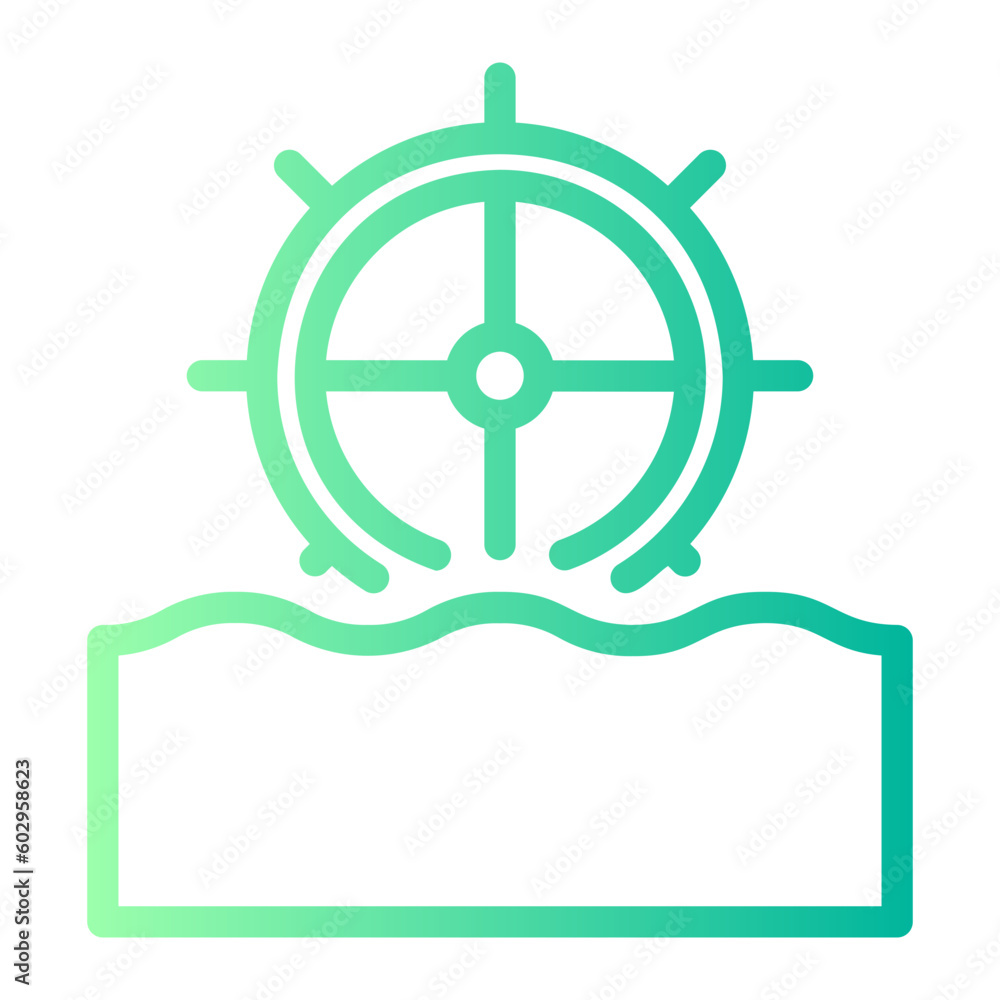 Obraz premium water mill gradient icon