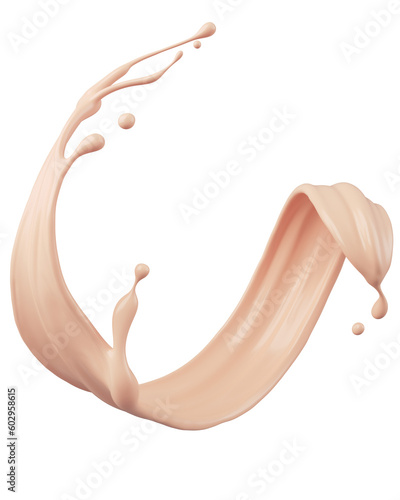 Canvastavla Cosmetic Liquid, foundation splash cream for beauty cosmetic product, with clipping path 3d illustration