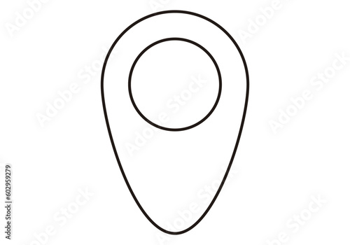 Icono de ubicación o marcador en fondo blanco.