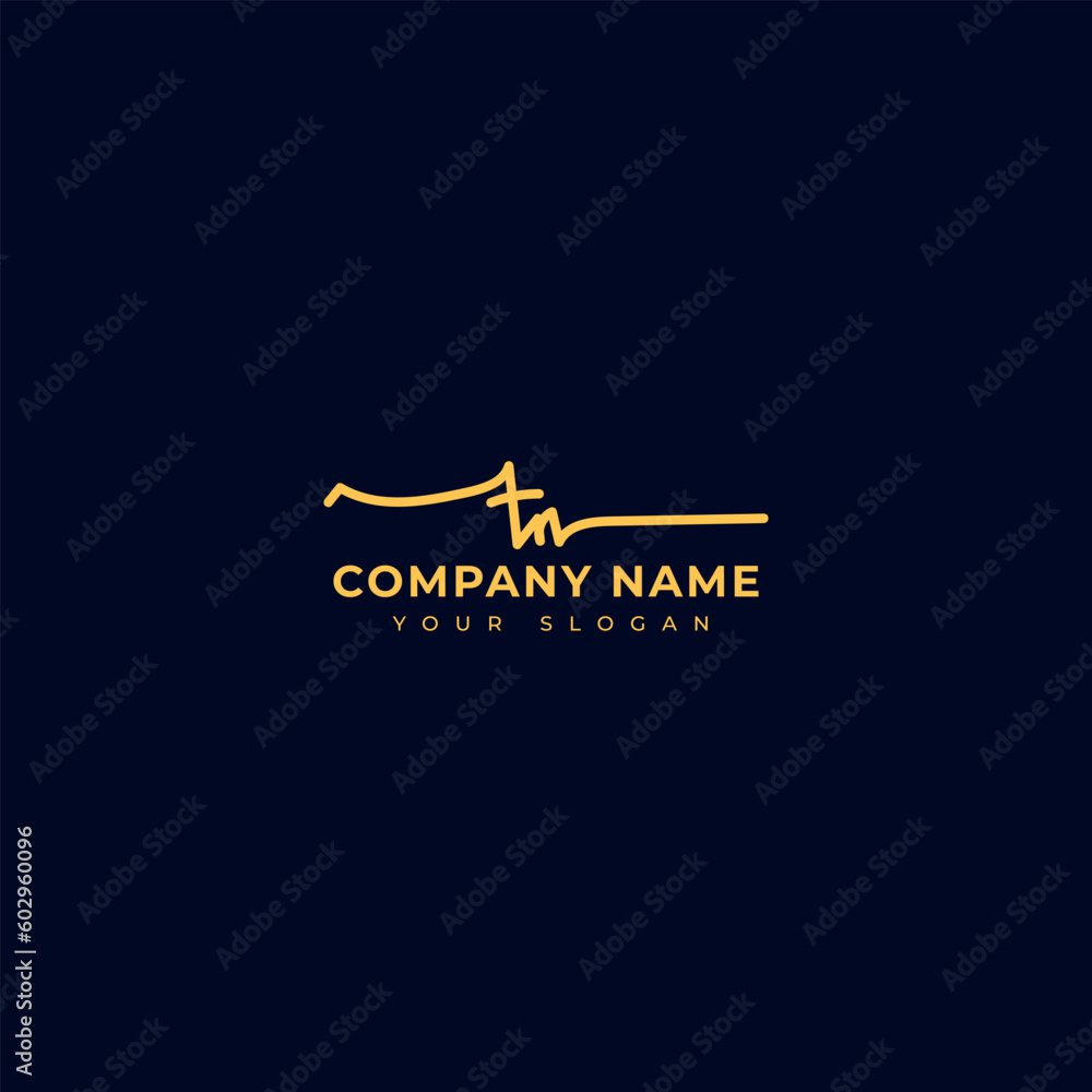 Tn Initial signature logo vector design Tn Initial signature logo vector design