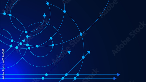 Abstract dots and lines for futuristic world data network concept background. Global network, communication technology and big data visualization