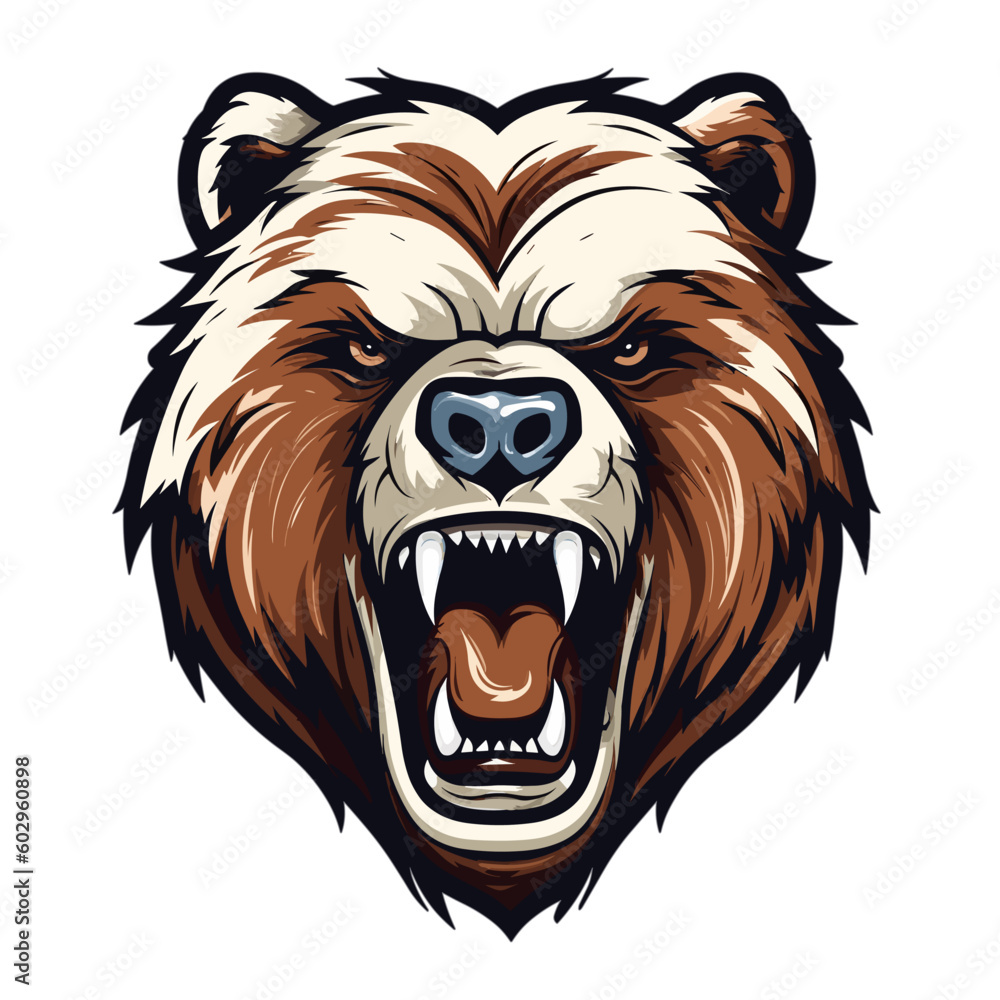 Dominant Grizzly Bear Mascot Logo: Strength Symbol of Grizzly Bear ...