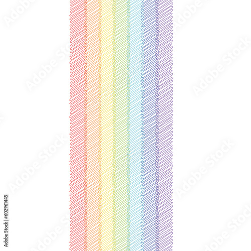 colorful doodle rainbow on a transparent background