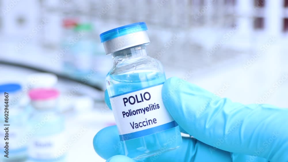 POLIO vaccine in a vial, immunization and treatment of infection POLIO vaccine in a vial, immunization and treatment of infection