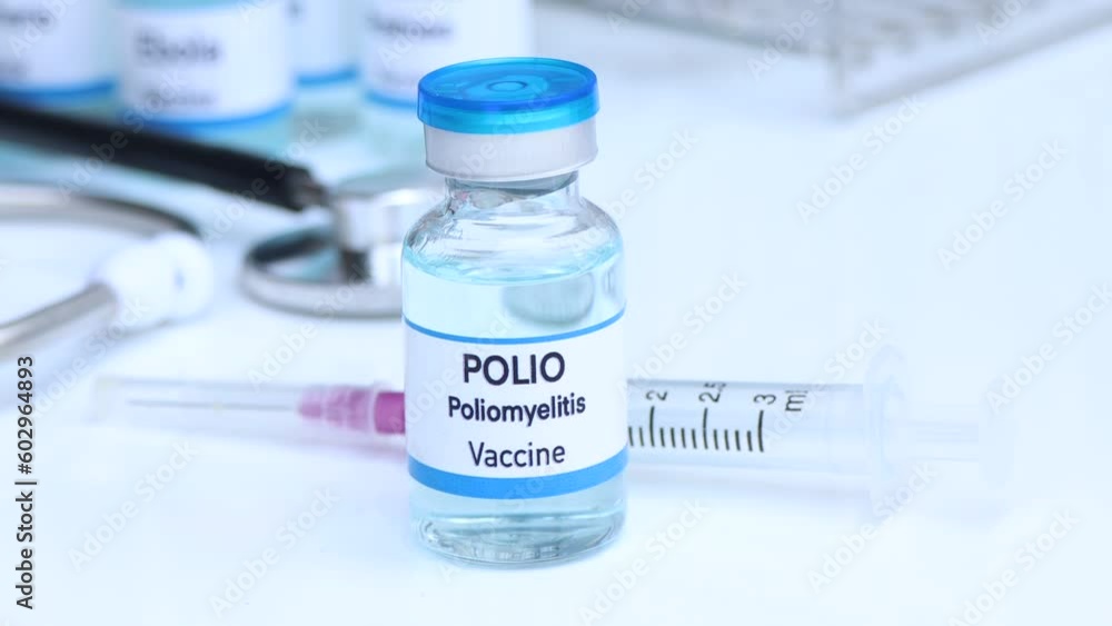 POLIO vaccine in a vial, immunization and treatment of infection POLIO vaccine in a vial, immunization and treatment of infection