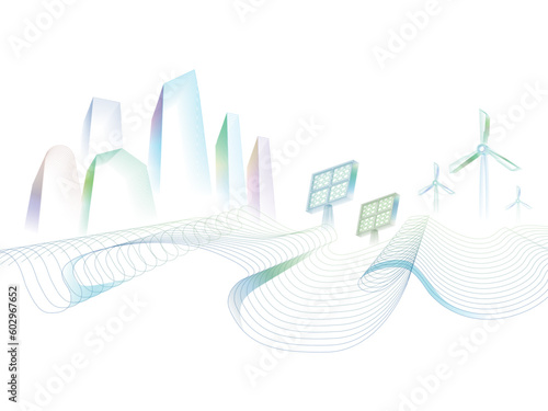 Curve Wavy Line A013 with ECO element shows the environmental protection vector illustration graphic EPS 10