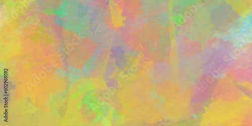 Abstract multicolored brush painted watercolor background with watercolor stains, painted colorful Rainbow watercolor background, Bright multicolor background with pink and blue and yellow colors. 