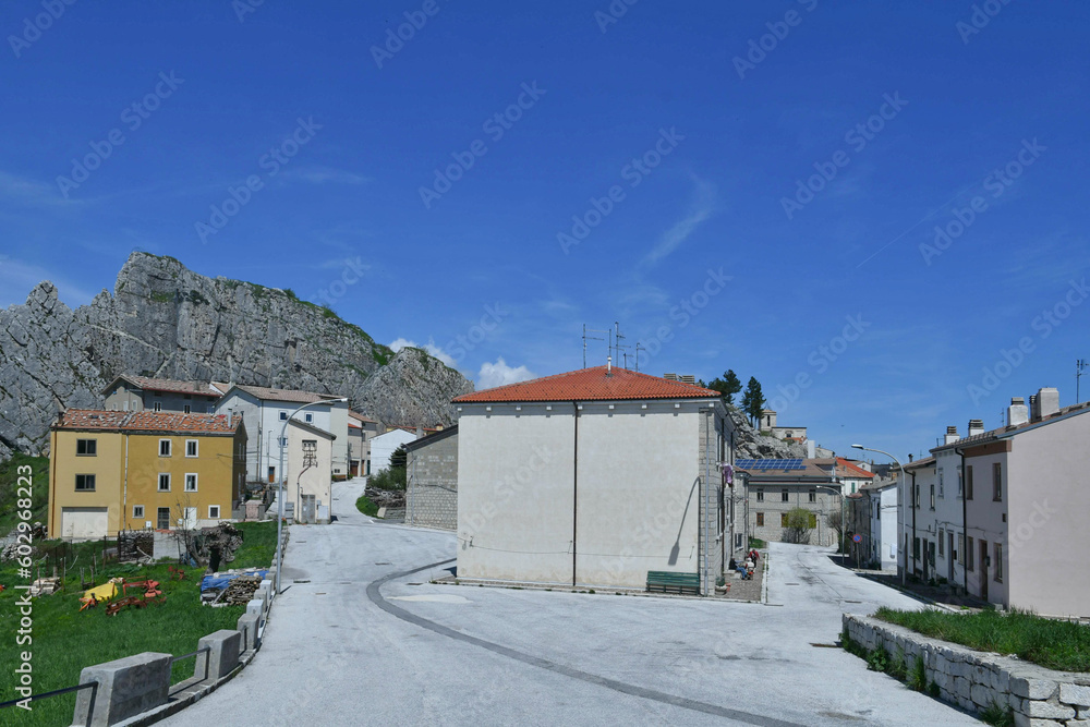 The street of Pescopennataro, a small town in the mountains of central Italy. The street of Pescopennataro, a small town in the mountains of central Italy.