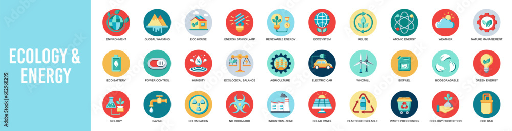 Vector Ecology and Industry Related icon set. icon related of ecology