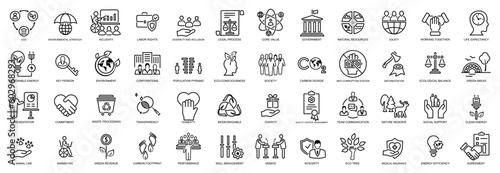 Ecology, environment vector icon set
